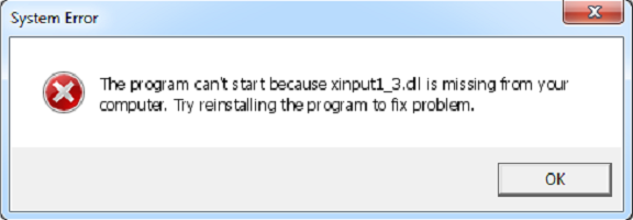 Что делать если отсутствует xinput1 3 dll. Ошибка с отсутствием XINPUT1_3.dll: как исправить